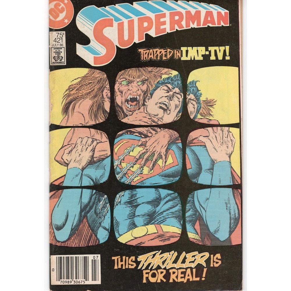 SUPERMAN #421 VF DC Comics 1986 - Denys Cowan cover - Newsstand